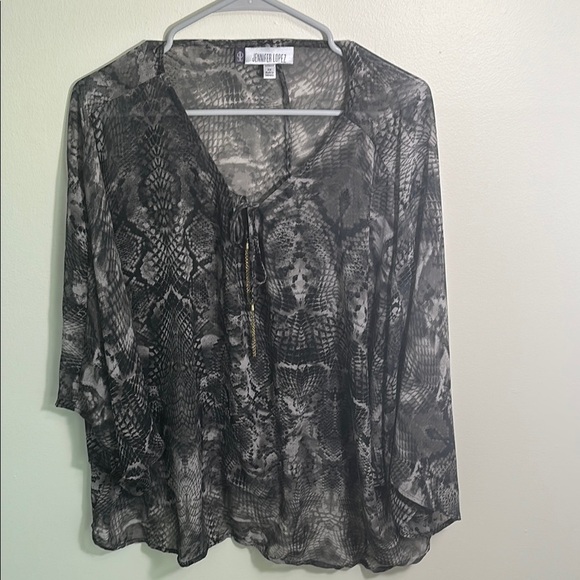 Jennifer Lopez Tops - Jennifer Lopez Black and Gray Blouse